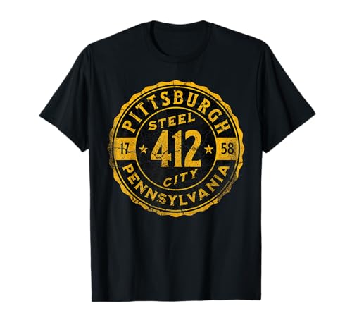 Pittsburgh Pennsylvania 412 Steel City Home Vintage T-Shirt