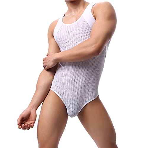 Yoobng Men's Bodysuit Singlets Modal Soft Elastic Shapewear Mesh Sleeveless Shoulder Strap Leather Underwear Boxers Briefs … #TOP2