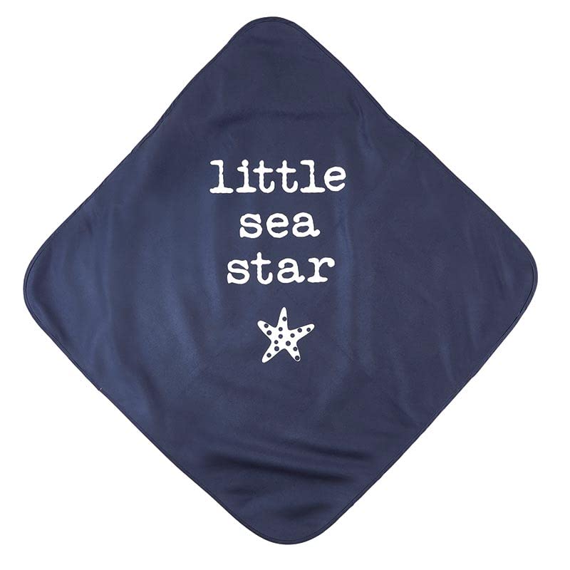Image of Stephan Baby Towels - Quick Dry Microfiber Infant or Toddler Beach Towel with Hood, 30-Inch Square, Navy - Lil Sea Star