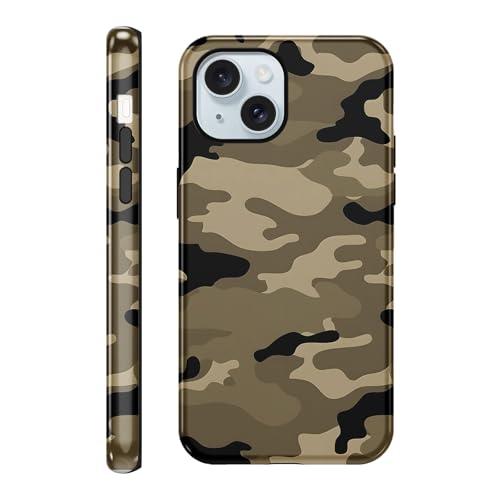 Vulfwela 킢A[~[ʓdbP[X iPhone 15 P[X 6.1C`ARIȃN[ȗ΂ƒF̖ʕ 2-in-1 Jo[ ϏՌ \tg TPU n[h PC ی ̎q  j Funda