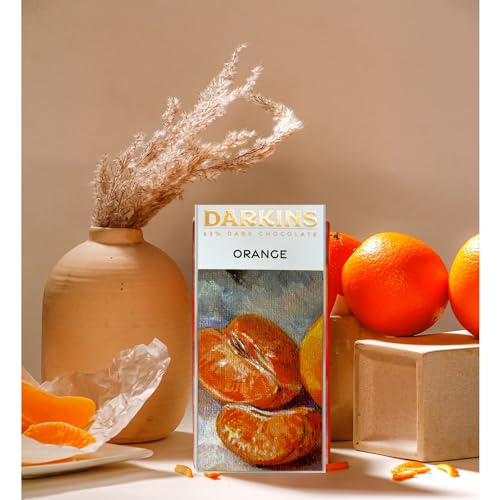 Image of Darkins Dark Chocolate | 63% Dark Chocolate With Orange | Vegan | Natural | Dark Chocolate Bar 2x 50 Gm | Gluten-Free Chocolate | 50 Gm Each Pack of 2