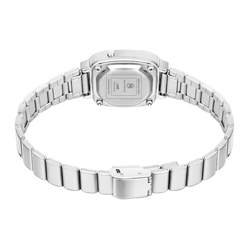 Image of Shocknshop Digital Square Small Dial LED Ladies Stainless Steel Strap Watch for Women and Girls -WCH385