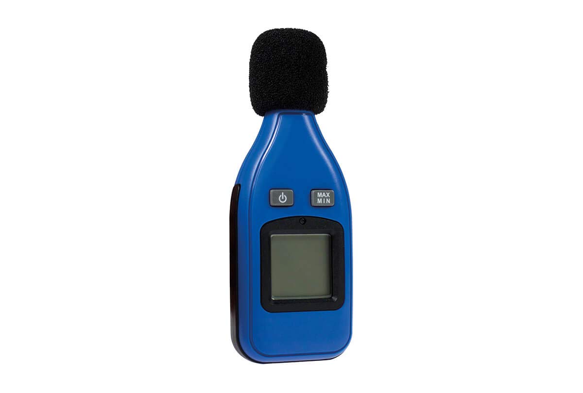 as - Schwabe 24105 Decibelímetro, digital, para medir el nivel de sonido, el ruido y el volumen, azul