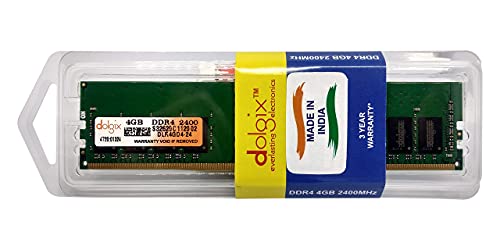 Image of Dolgix 4GB DDR4 | 2400MHz RAM | Desktop RAM | Desktop-Memory | CL-17| U-DIMM | Long-DIMM | PC4-19200 |1Rx8 Single Rank | 3 -Year Warranty- (Made in India)