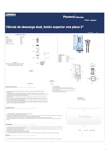 Listado y reviews de Valvula de descarga dual comprados en linea. 17 Imagen adicional
