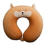 Xiaokeis Kinder-Reisekissen, U-förmiges Nackenkissen für Kinder und Erwachsene, niedliches Flugzeugkissen für Reisen, Schlafen, Auto, Zuhause und Büro (kleiner Corgi)