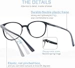 Women Reading Glasses 4Pack Large Round Frame Readers Spring Hinges with 4 Pouch