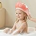 MOSIERRY Baby Shower Cap, Baby Toddler Hair Washing Shield, Adjustable Silicone Bath Visor for Toddlers, Shower Hat for Kids 1-9 Years, Pink Crown