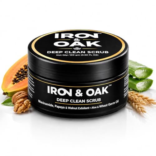Iron & Oak Deep Clean Scrub | Exfoliating Face Scrub | Tan Remova...