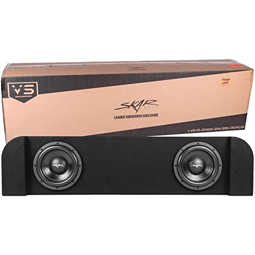 Skar Audio Dual 10' Loaded Subwoofer Enclosure Compatible with 2014-2018 Chevy Silverado/GMC Sierra Crew Cab Trucks