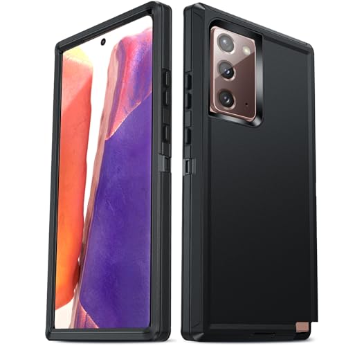 LeYi Compatible for Galaxy Note-20 Case [𝐍𝐨𝐭 𝐅𝐢𝐭 𝐍𝐨𝐭𝐞 𝟐𝟎 𝐔𝐥𝐭𝐫𝐚]: Samsung Galaxy Note 20 Case with Multi-Layer Heavy Duty, 3 in 1 Full Rugged Protection Phone Funda fara Note20, Black