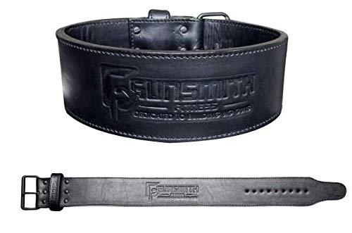 GUNSMITH FITNESS APEX Weight Lifting Belt - Handmade Leather Gym Weightlifting Belt for Men & Women - Premium Powerlifting Belt for Bodybuilding, Deadlift, Squats (Power 10mm Single Prong, M)