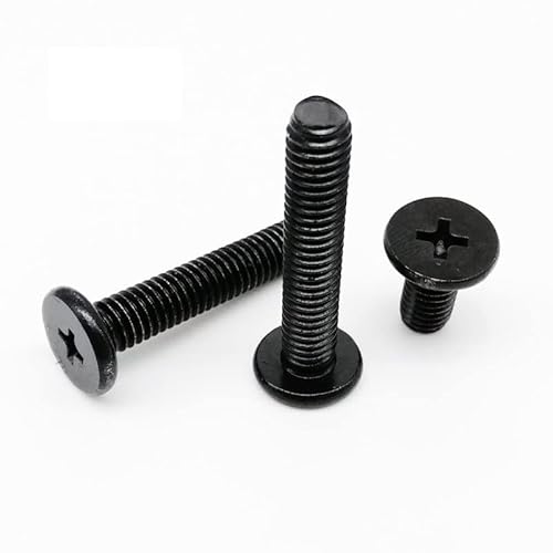 Viti M3*4/5/6.5 Vite a Testa a Testa Sottile Piatto Vite Testa di Wafer in Acciaio Zinco Nero Placcato (Color : 100pcs, Dimensione : M3x6.5 D8x0.8)