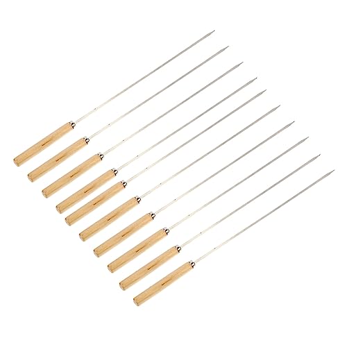 Kisangel Spiedini in Inossidabile per Barbecue con in Legno Utensili per Grigliate Facili da Trasportare per e Riunioni