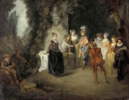 Toile Watteau 60x90cm pour habiller un mur vide avec une impression d'art d'artiste célèbre