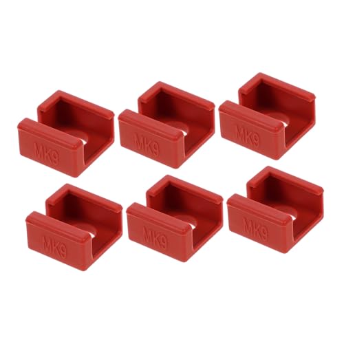 OKUMEYR 6pcs Heating Block Silicone Socks Printer Parts Aluminum Block Protective Cover for Extruder Accessories Thermal