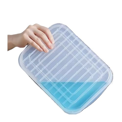 1 pz. Contenitore trasparente con griglia di copertura for frigorifero, grande capacità, scomparto for carne congelata, utensili da cucina inclusi