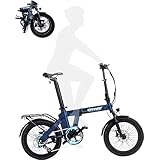 ERWAY 電動自動車 電動アシスト自転車 折りたたみ自転車 20インチ A02 折りたたみ式 7.8Ahバッテリー 最大130km走行可能 型式認定 公道走行可能 免許不要 シマノ製8段変速ギア 5段階アシストモード サスペンション装備 Eバイク 防水 通勤 2024新仕様 (リアキャリア付き/ネイビー)