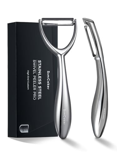 Vegetable Peeler Set, Ultra Sharp Stainless Steel Y Peeler & I Peeler for Potatoes, Fruits and Vegetables, Serrated Blade Kitchen Peeler with Ergonomic Handle
