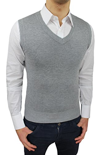 Gilet sans manches homme tricot gris clair XXL pour rester libre