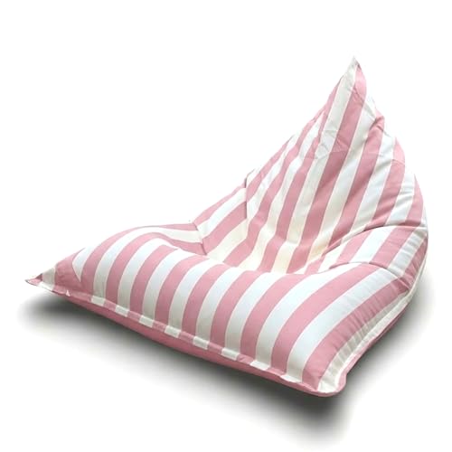 Aiire Puff Exterior Jardín con Relleno Incluido - Tejido Olefina Premium, Desenfundable y Lavable - Sofá Exterior para Playa, Terraza o Piscina - Puff Gigante XXL Rosado [140x100x90 cm]