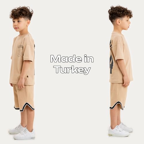 Image of Gold Class Kidswear Boys Summer Outfit Cotton T Shirt Short Trendy California Print Boys Casual Outfits