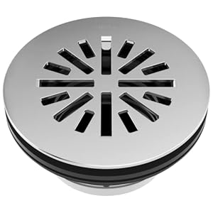 Delta 4 Inch Round Shower Floor Drain with Gasket and Snap-In Drain Gate, Chrome DT051411