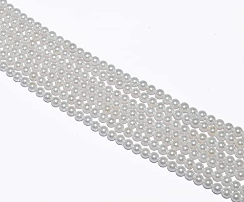Perles de culture d'eau douce naturelles de 4 mm, nacre blanche premium