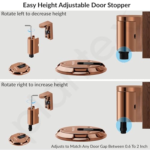 Image of Plantex Door Stopper for Home /Floor Mounted Doors Stopper /Door Stoppers for Hotel /Office /Stops for Door -Pack of 1 (Rose Gold)