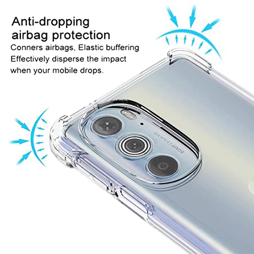 Image of Shockproof Crystal Clear Back Cover Case for Motorola Moto Edge 30 | 360 Degree Protection | Protective Design | Shockproof Hybrid Back Cover Case for Motorola Moto Edge 30 -Transparent