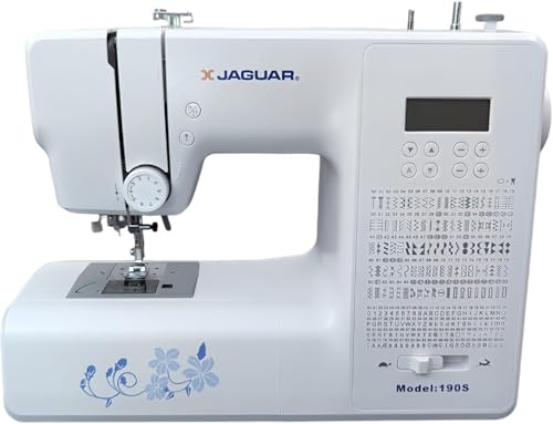 Jaguar 190S Machine à Coudre Électronique de Démarrage, Machine Informatisée Légère, Quilting, 200 Points, Y Compris 100 Lettres et Chiffres, 8...