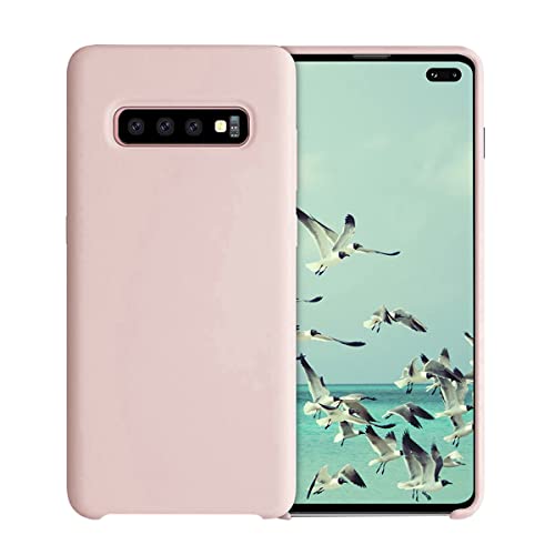 Image of LIRAMARK Liquid Silicone Soft Back Cover Case for Samsung Galaxy S10 Plus / S10+ (Pink)