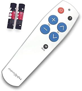 Big Button TV Remote Control Replacement, Ideal for Elderly and Seniors, Copies and Learns from your Old/Original Infrared Remote. Batteries Included. Light Silver. By Memo24.