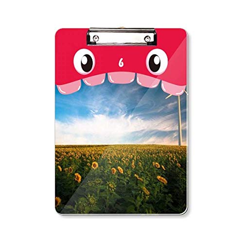 Porte-bloc motif tournesols A4 bleu ciel idéal pour les cours et le bureau