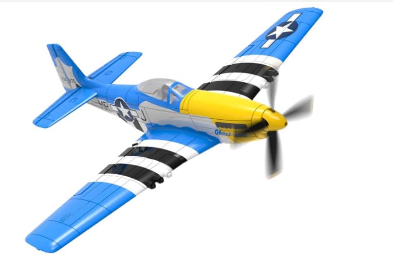 volantexrc RC Plane 4 Channel P51D Mustang Remote Control Airplane Fighter PNP with 6-Axis Gyro, 3...