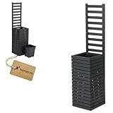 Macetero con enrejado y celosía con jardinera de madera para jardín, 36 x 36 x 140 cm)