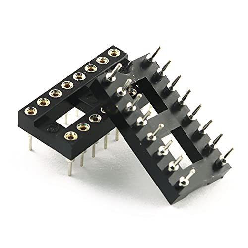 Taodan Ic Socket 10Pcs 2.54Mm Pitch 7.6 Row Pitch 2 Row 16 Round Pins Soldering Dip Ic Chip Socket Adaptor #TOP2