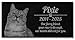 Cat Memorial Personalized Black Granite Stone 12 X 6 Bereavement in Memory Loss of Pet Cat Garden Stone