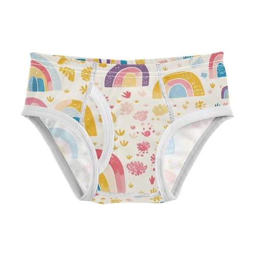 KLL Cute Rainbow Boho Style Toddler Boys Cotton Athletic Underwear Cute Children Undies