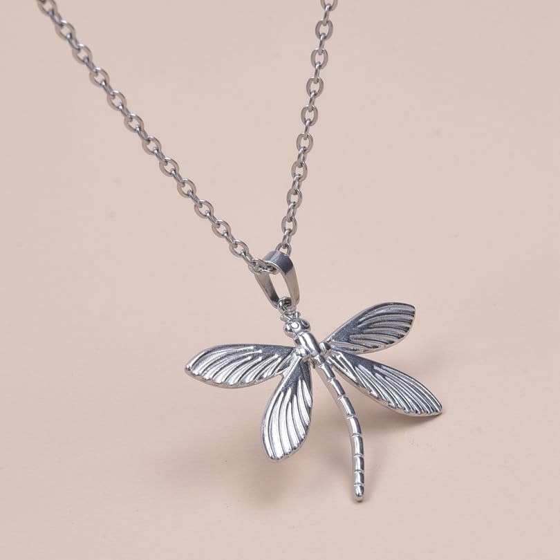 Jude Jewelers Stainless Steel Dragonfly Style Holiday Cocktail Party Statement School Class Pendant Necklace4