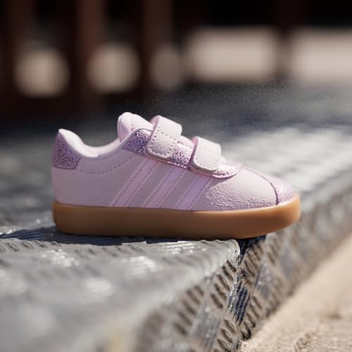 Image of adidas Boys Vl Court 3.0 Slip On Sneakers Shoes Casual - Pink, White
