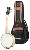 Ortega Guitars Banjo Ukulele Linkshänder – Banjolele Series – Open Back – Remofell / Ahorn, Natur (OUBJE90-MA-L)