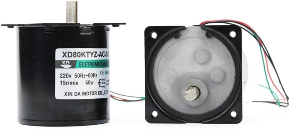 220V AC Permanent Magnet Synchronous Gear Motor 80KTYZ 80-KTYZ 60W 5 10 15 20 30 50 60 80 110 RPM Reversible - (Speed: 30rpm no Bracket)