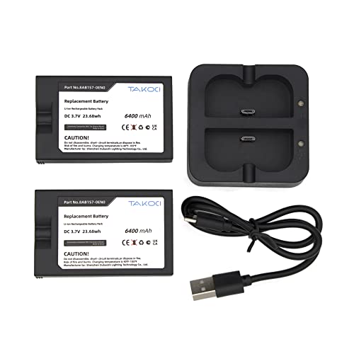 2 Packs Rechargeable 3.65V Battery And Usb Charging Station For Ring-Doorbell, Video Doorbell 2/3/4, Video Doorbell 3 Plus And Spotlight Cam Battery Li-Ion 6400Mah #TOP1