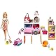 Barbie Pet Salon, 1x Puppe mit blonden Haaren, Welpe, Kätzchen, Haustierzubehör, Zubehör, 25 Teile, Farbwechseleffekt, Geschenke für Kinder ab 3 Jahren, GRG90
