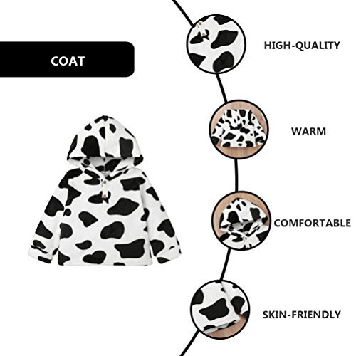 KESYOO Casaco Infantil Com Capuz Com Estampa de Vaca Roupas Quentes de Pelúcia Casaco Macio de Manga