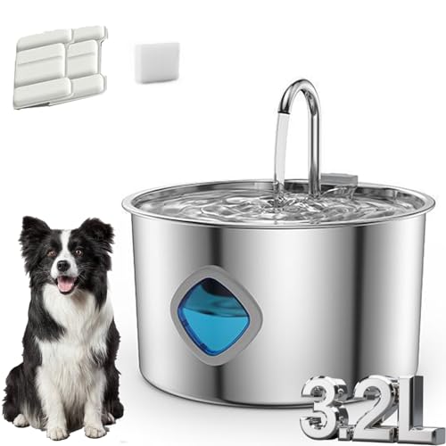 Pure Paw Fountain for Dogs & Cats, 2025 Upgraded Purepaw Fountain for Small Dogs, Large Capacity of 3.2L (108 Fl Oz), Natural Circulation Filtration (1PC + 2 Filter)