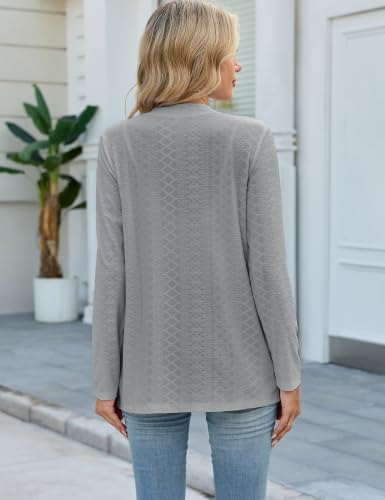 Lightweight Cardigans for Women Long Sleeve Summer Kimono Cardigan Grey M - image 5