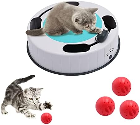 WINGPET Cat Interactive Toys with Simulate Hunting Mice for Indoor Kitten Toy, Cat Funny Toy with Scratching Pad, 3 Light Balls (Colorful)