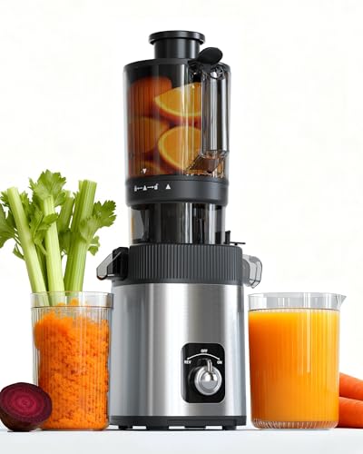 Kndko Cold Press Juicer with 4.35" Wide Feed Chute, Slow